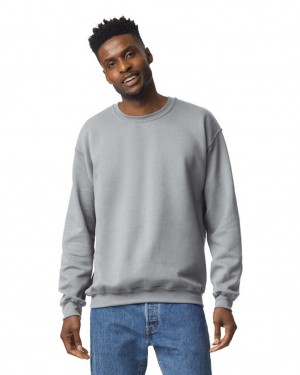 Sport Grey Men's Gildan 18000 Crewneck Sweatshirt | PRQM10352