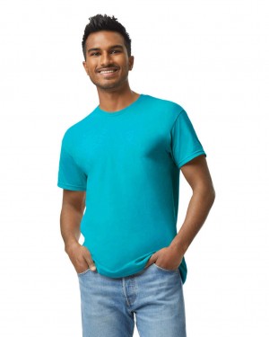 Tropical Blue Men's Gildan 5000 T-Shirts | DYBP12046