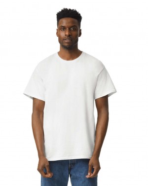 White Men's Gildan 2000 T-Shirts | UIKX41650