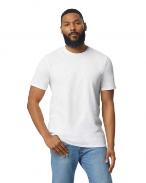 White Men's Gildan 980 T-Shirts | MZDK53072