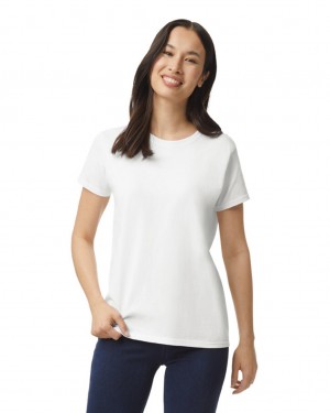 White Women's Gildan 2000L T-Shirts | XSOG10596