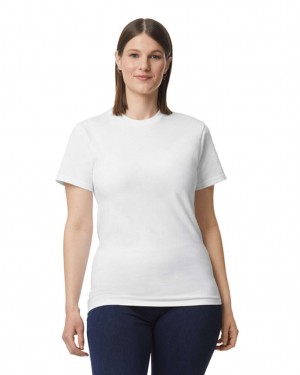 White Women's Gildan H000 T-Shirts | TSQY42736