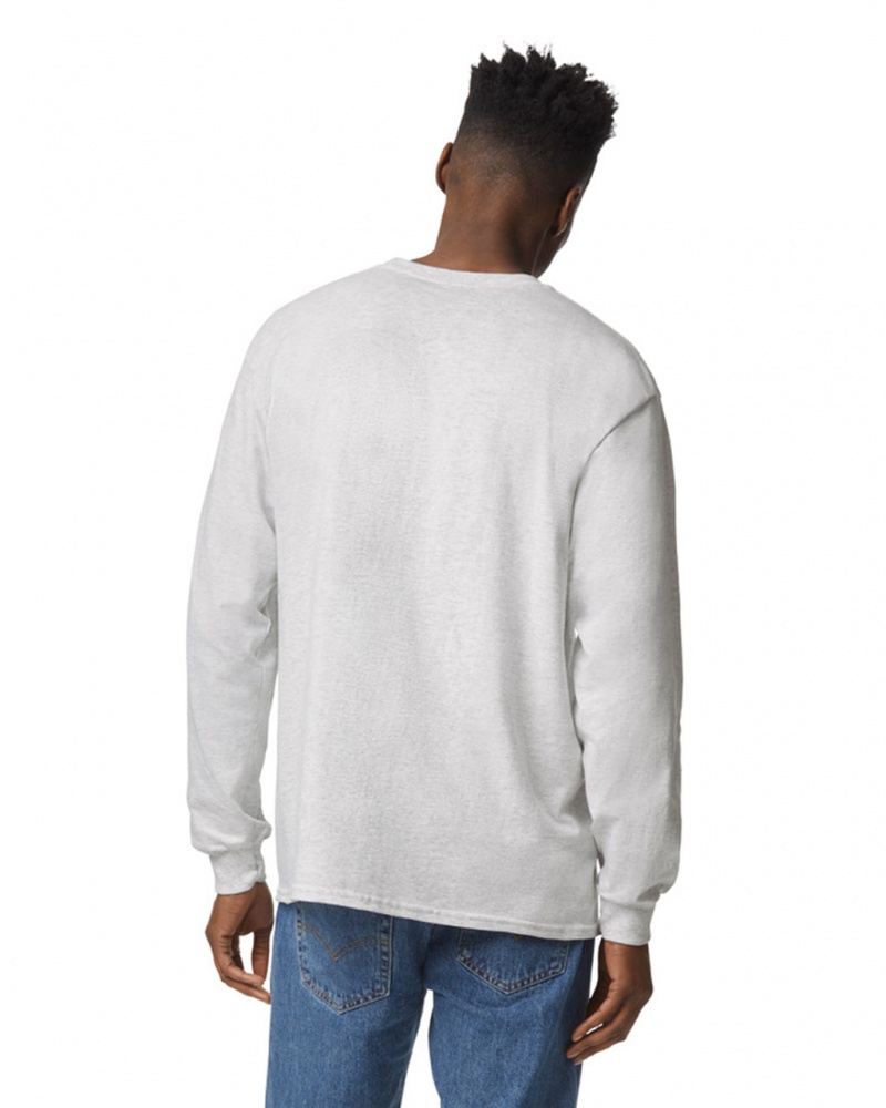 Ash Grey Men's Gildan 2400 Long Sleeve T-Shirts | NYZV80271