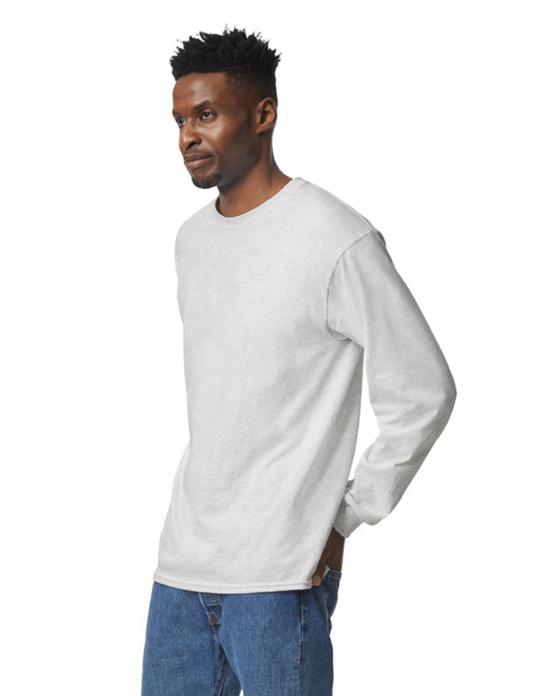 Ash Grey Men's Gildan 2400 Long Sleeve T-Shirts | NYZV80271