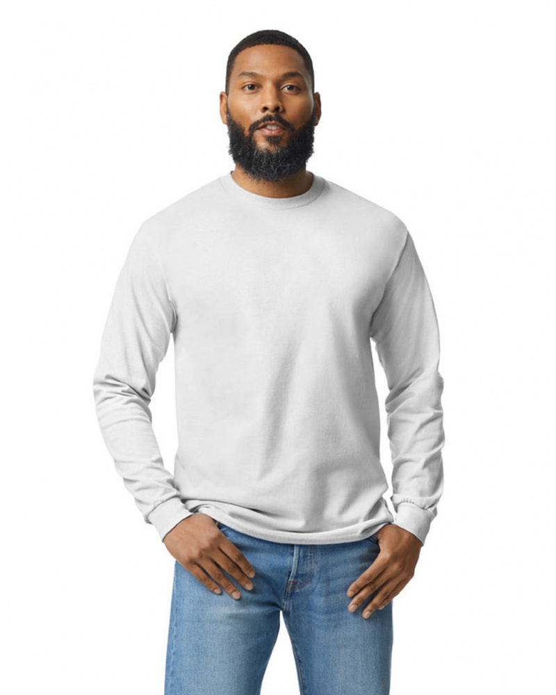 Ash Grey Men\'s Gildan 5400 Long Sleeve T-Shirts | UYOL23597