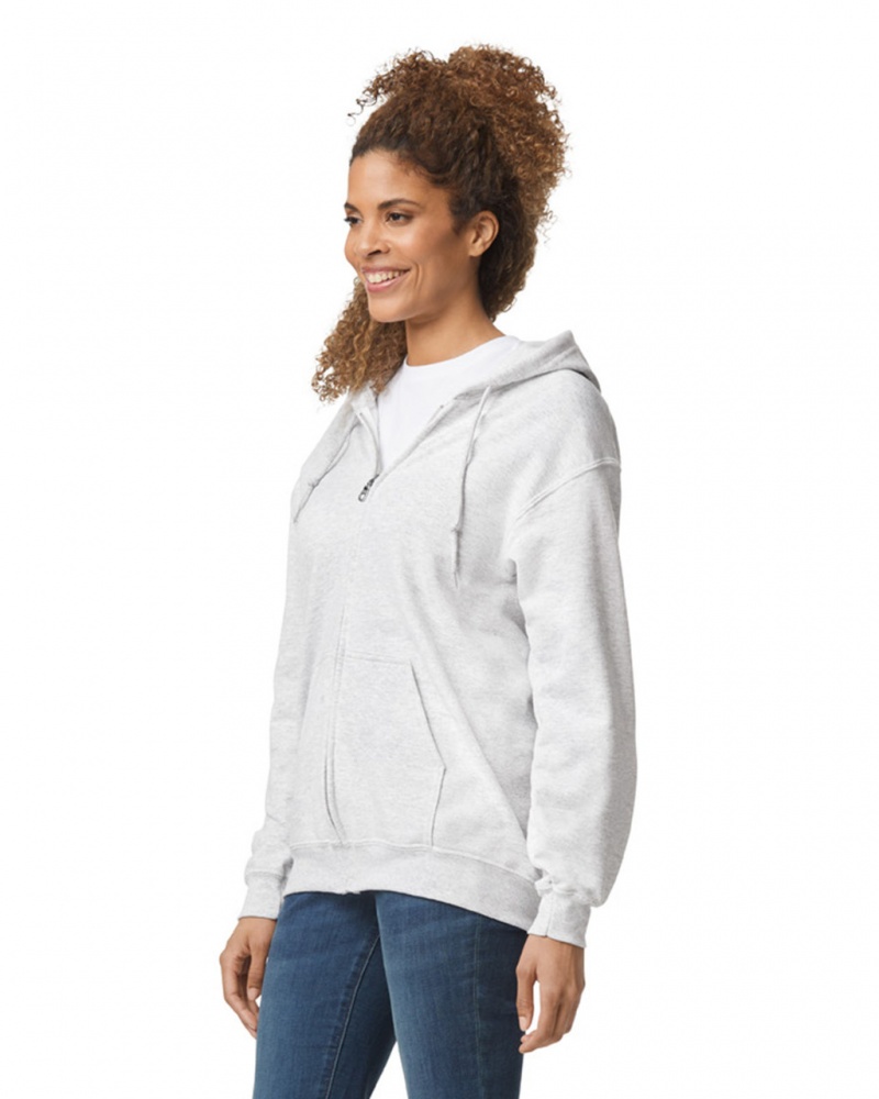 Ash Women's Gildan 18600 Full Zip Hoodie | EZKF92718