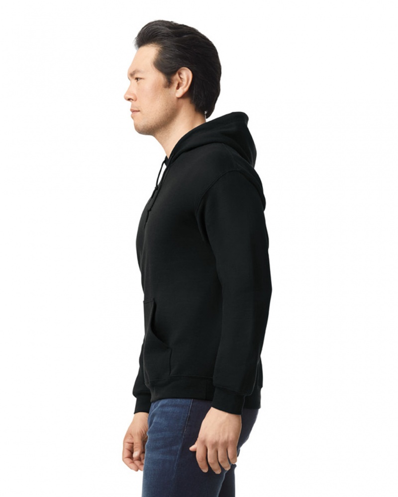 Black Men's Gildan 18500 Hoodie | XYDC34192