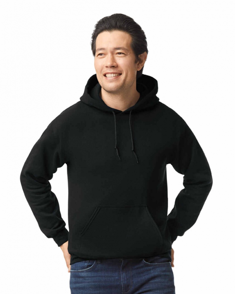 Black Men\'s Gildan 18500 Hoodie Sweatshirt | IHTS62703