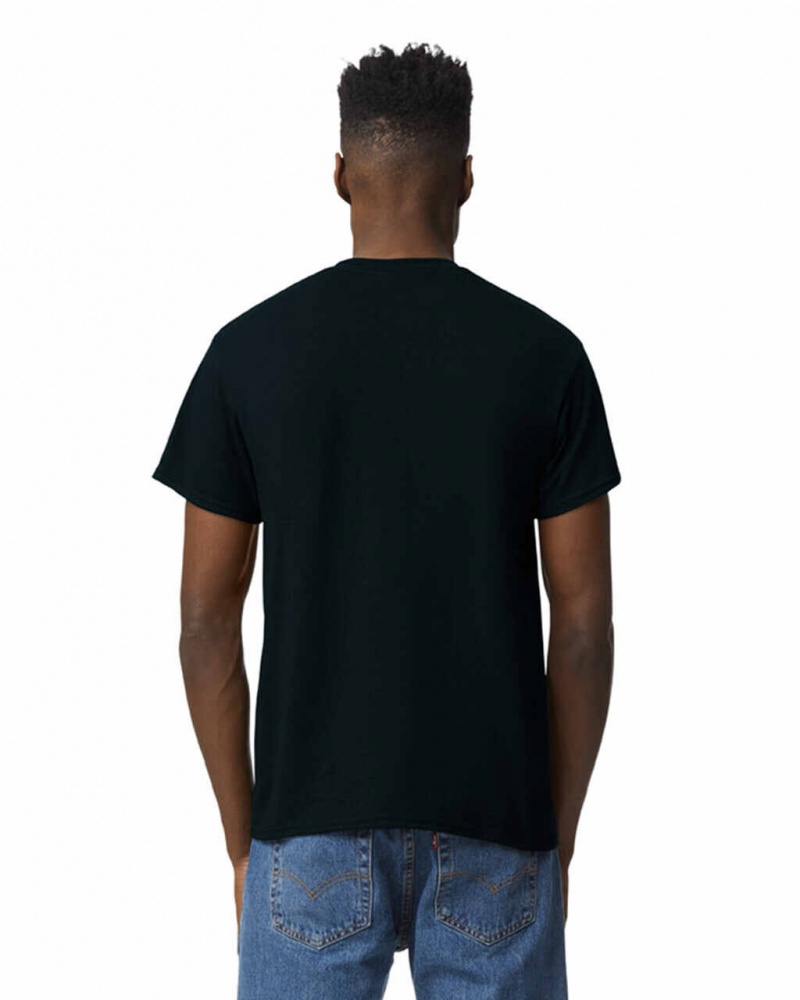 Black Men's Gildan 8000 T-Shirts | STOC80731