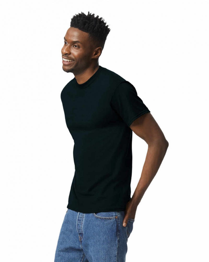 Black Men's Gildan 8000 T-Shirts | STOC80731