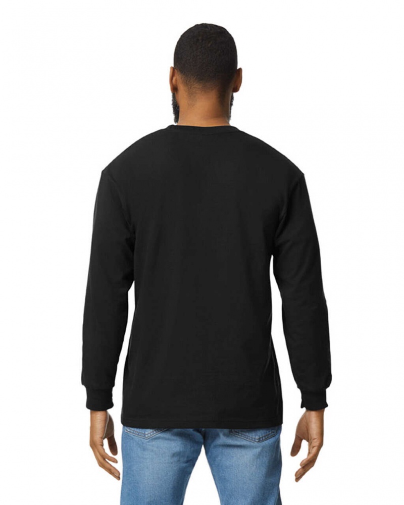 Black Men's Gildan H400 Long Sleeve T-Shirts | QMDS41908