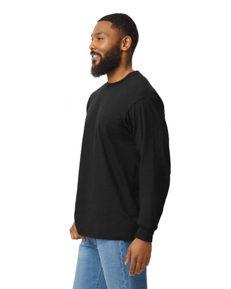 Black Men's Gildan H400 Long Sleeve T-Shirts | QMDS41908