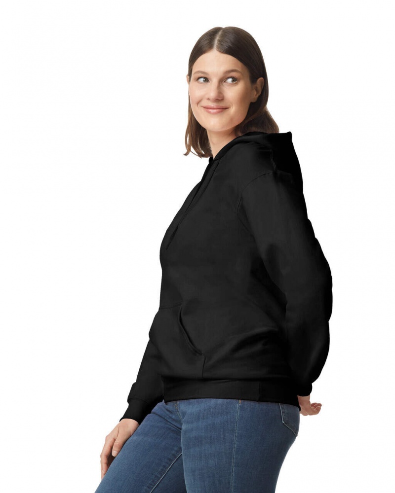 Black Women's Gildan SF500 Midweight Fleece Hoodie | XBET71253