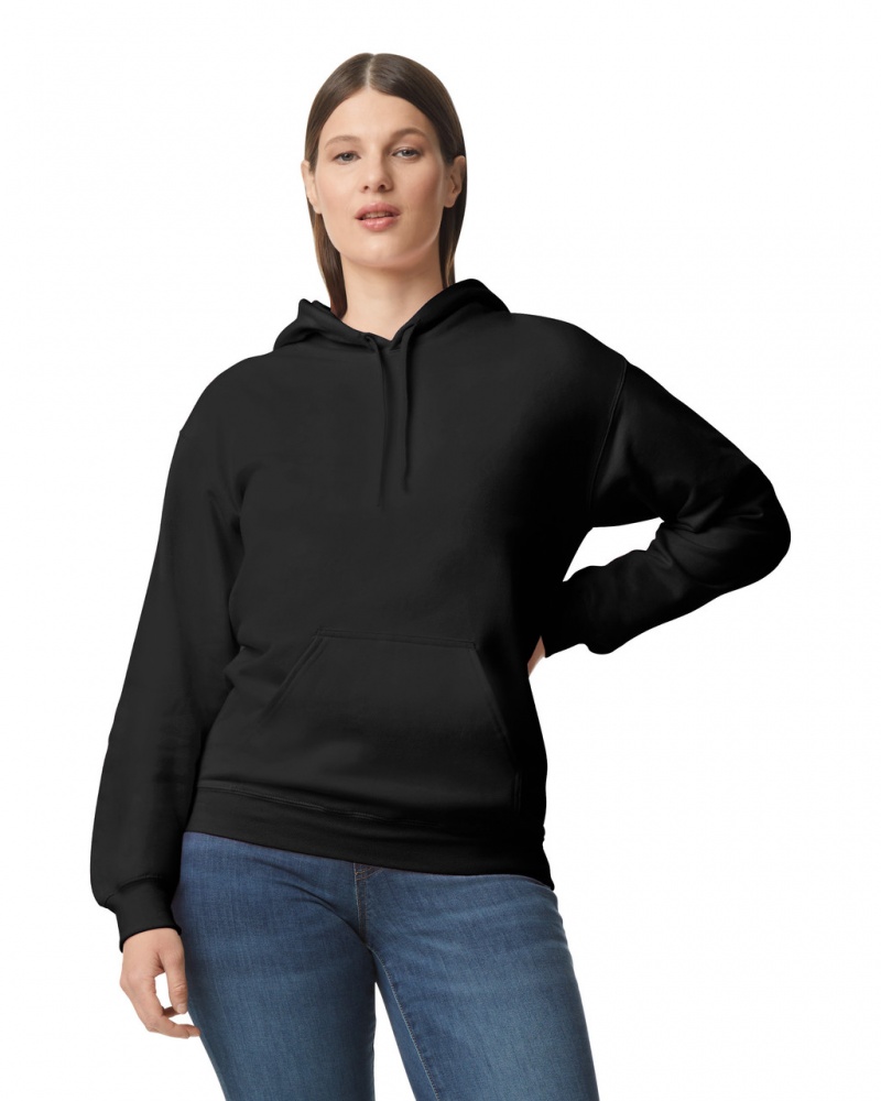 Black Women\'s Gildan SF500 Midweight Fleece Hoodie | KXQU64907