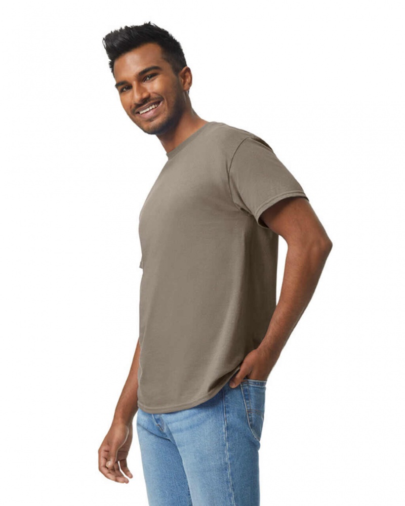 Brown Savana Men's Gildan 5000 T-Shirts | PWEJ50624