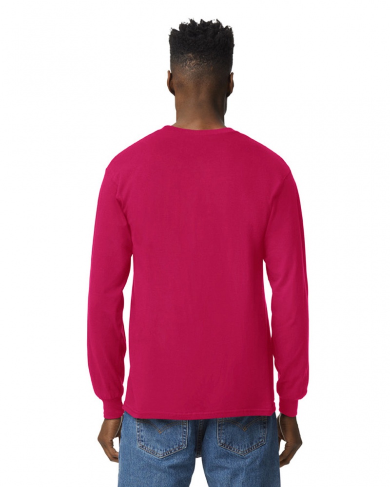 Cardinal Red Men's Gildan 2400 Long Sleeve T-Shirts | LARH45397