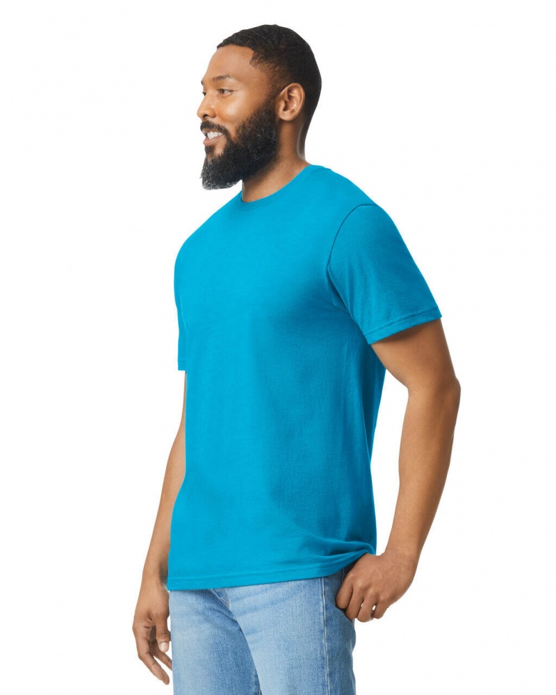 Caribbean Mist Men's Gildan 67000 CVC T-Shirts | DTWH26308