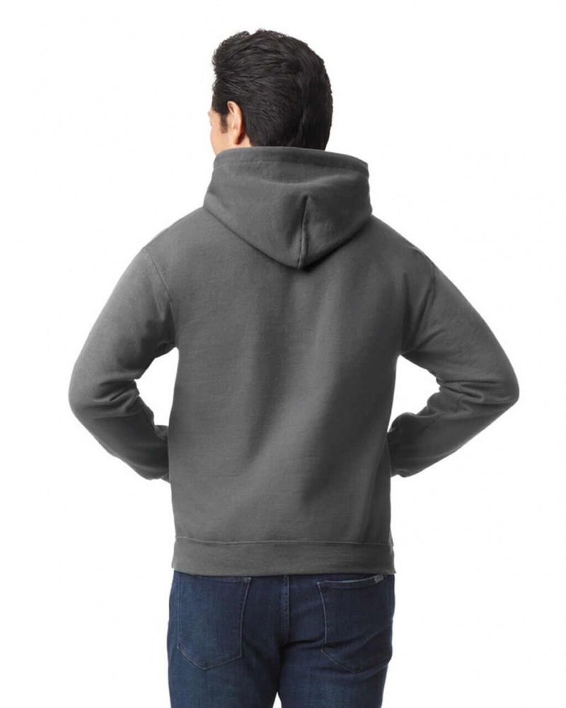 Charcoal Men's Gildan 18500 Hoodie Sweatshirt | ENIB47958