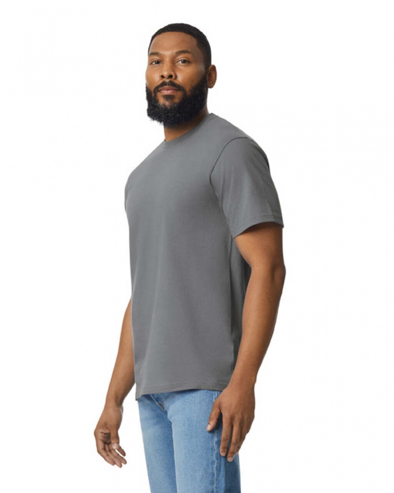 Charcoal Men's Gildan 65000 Midweight T-Shirts | CHPA10832