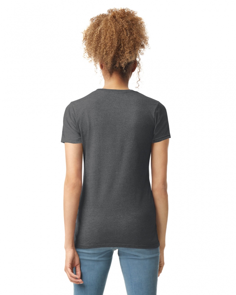 Charcoal Women's Gildan 64000L T-Shirts | AODQ16549