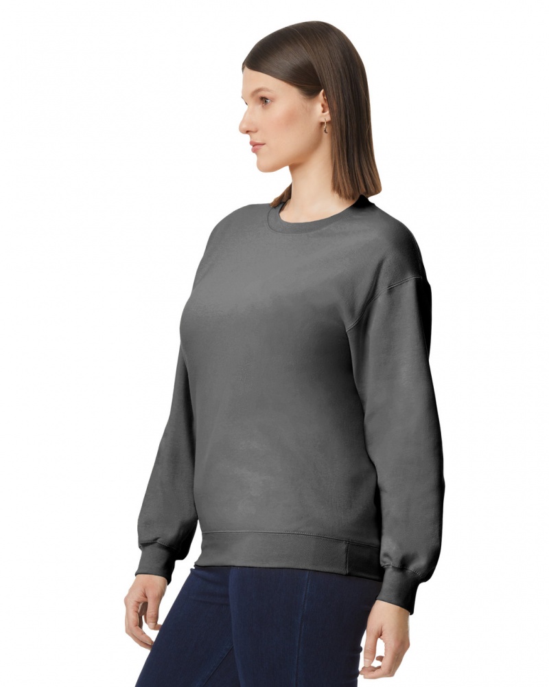 Charcoal Women's Gildan SF000 Midweight Fleece Crewneck Sweatshirt | XSOQ89612