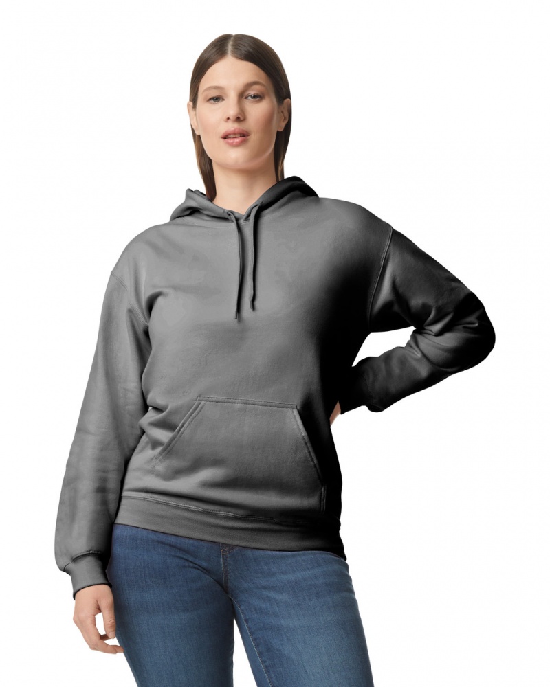 Charcoal Women\'s Gildan SF500 Midweight Fleece Hoodie | IVUA14389