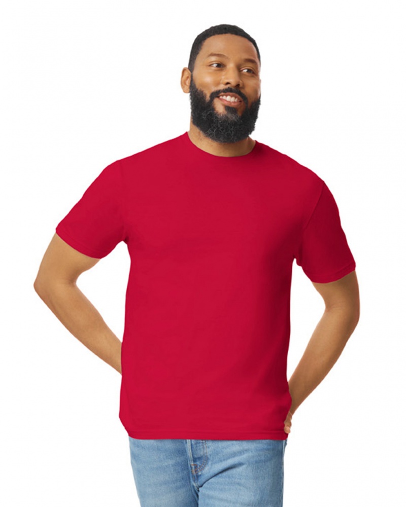 Cherry Red Men\'s Gildan 64000 T-Shirts | ABNX69701