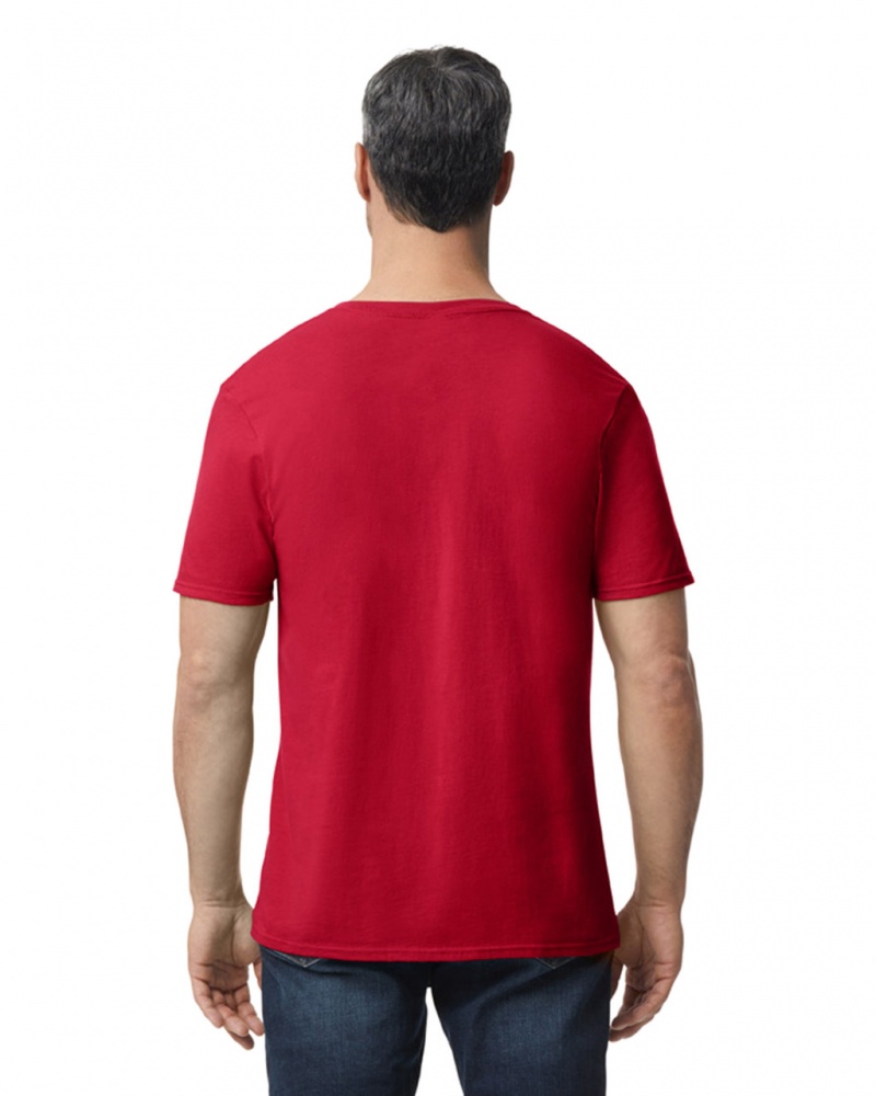 Cherry Red Men's Gildan 64V00 V-Neck T-Shirts | NLSI60498