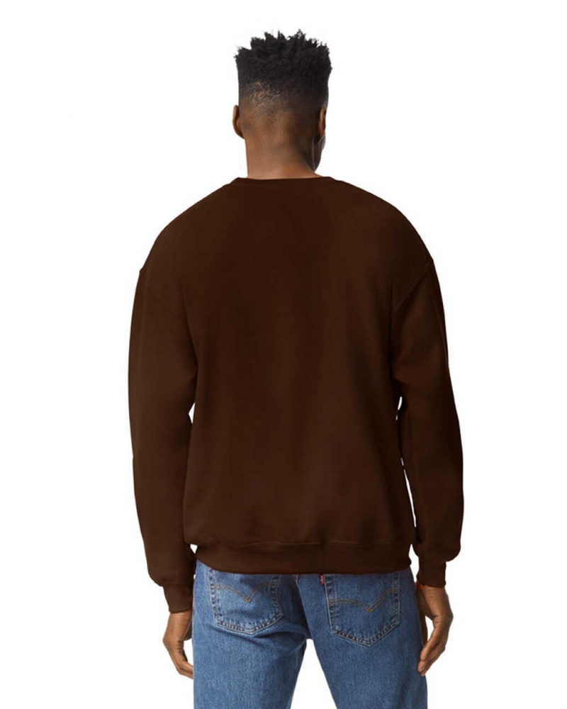 Dark Chocolate Men's Gildan 18000 Crewneck Sweatshirt | BNIP19650