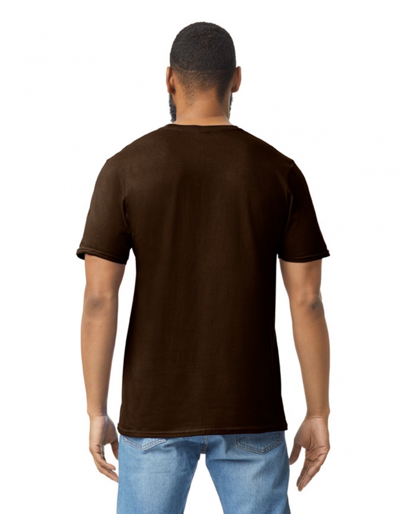 Dark Chocolate Men's Gildan 64000 T-Shirts | ZIMB14287