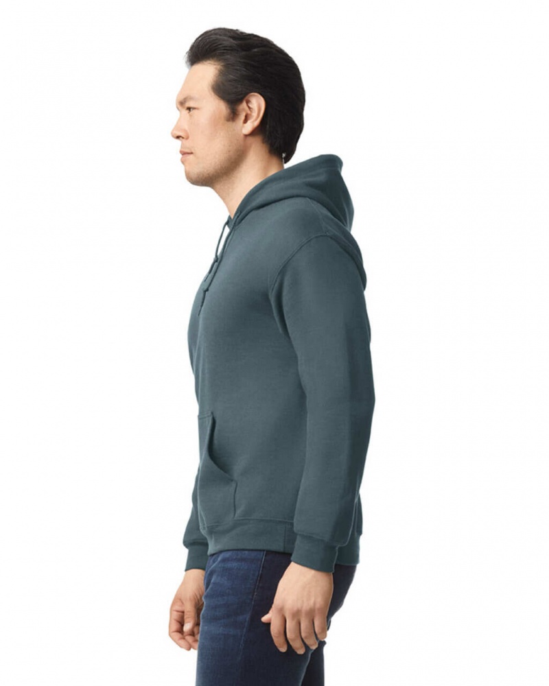 Dark Heather Men's Gildan 18500 Hoodie Sweatshirt | HMKJ65801