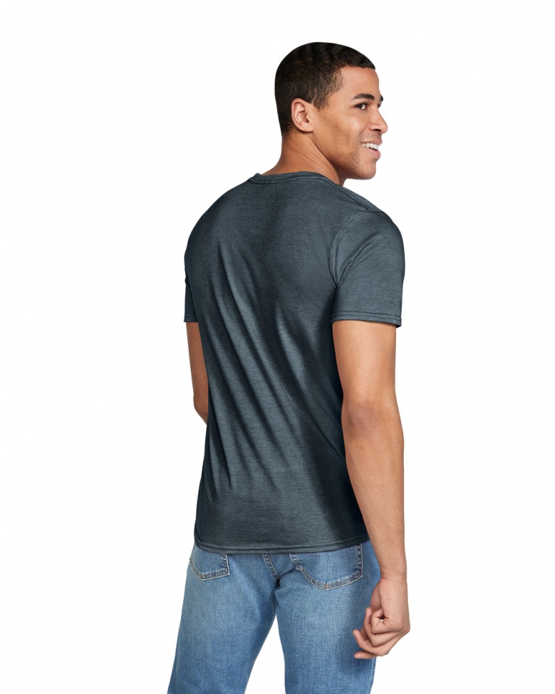 Dark Heather Men's Gildan 64000 T-Shirts | CZKE13548