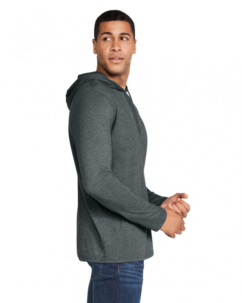 Dark Heather Men's Gildan 987 Long Sleeve Hoodie | WBGT84673