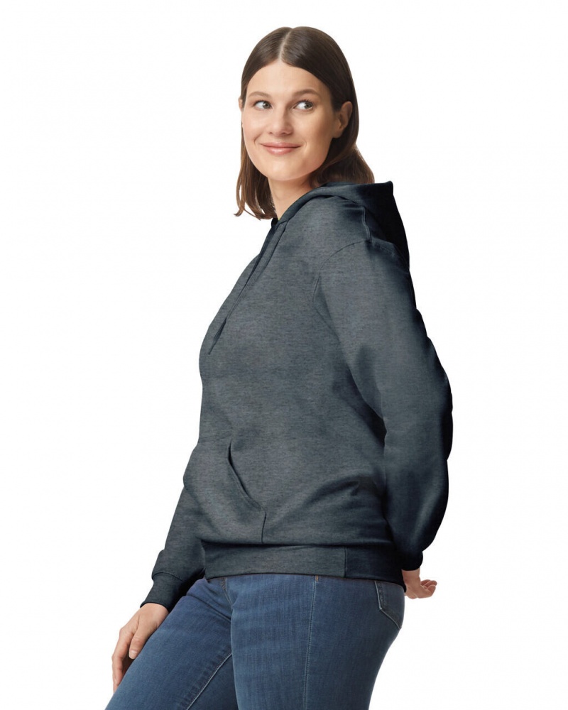 Dark Heather Women's Gildan SF500 Midweight Fleece Hoodie | BPTS96307