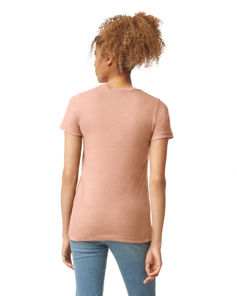 Dusty Rose Women's Gildan 67000L CVC T-Shirts | YRQZ54923