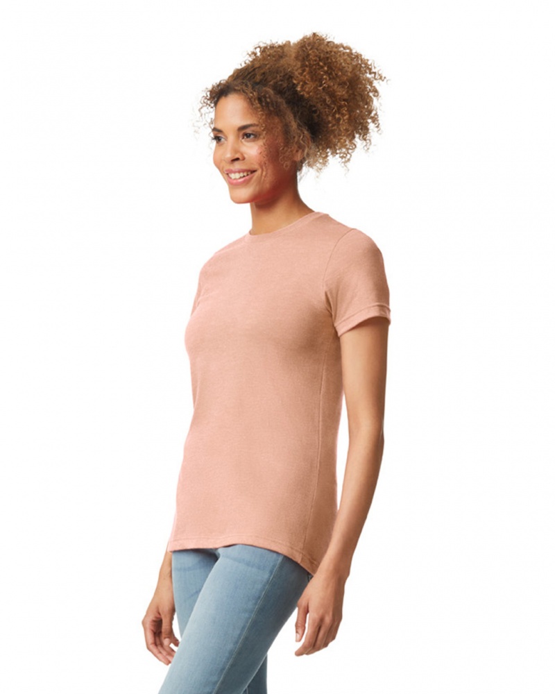 Dusty Rose Women's Gildan 67000L CVC T-Shirts | YRQZ54923