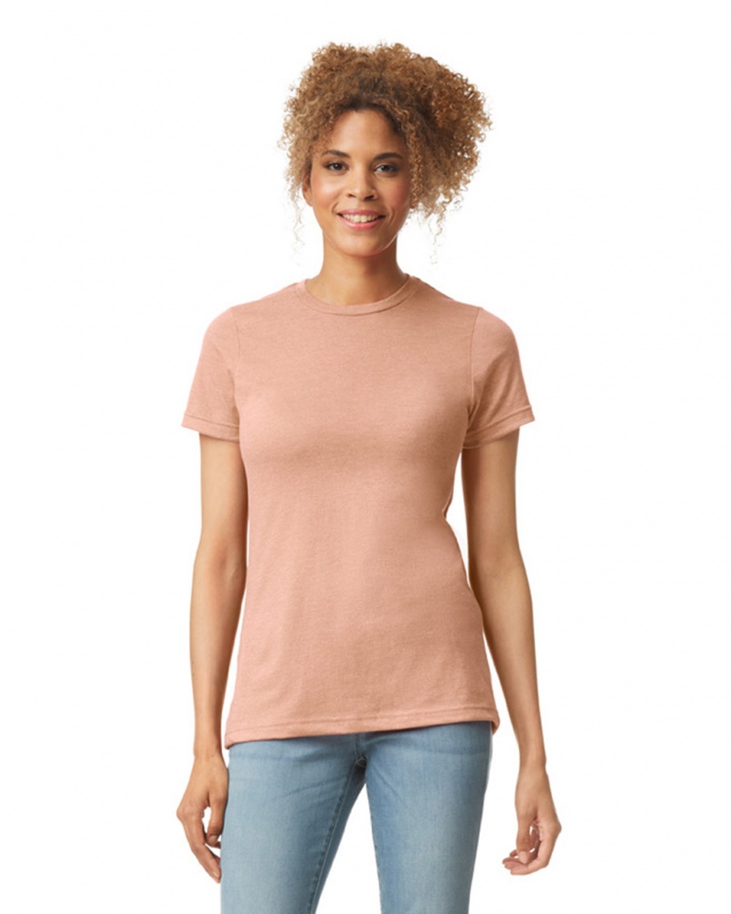 Dusty Rose Women\'s Gildan 67000L CVC T-Shirts | YRQZ54923