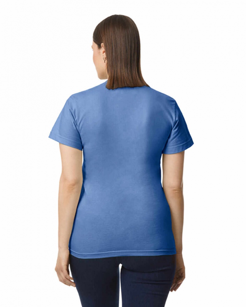 Flo Blue Women's Gildan H000 T-Shirts | PBJY04253