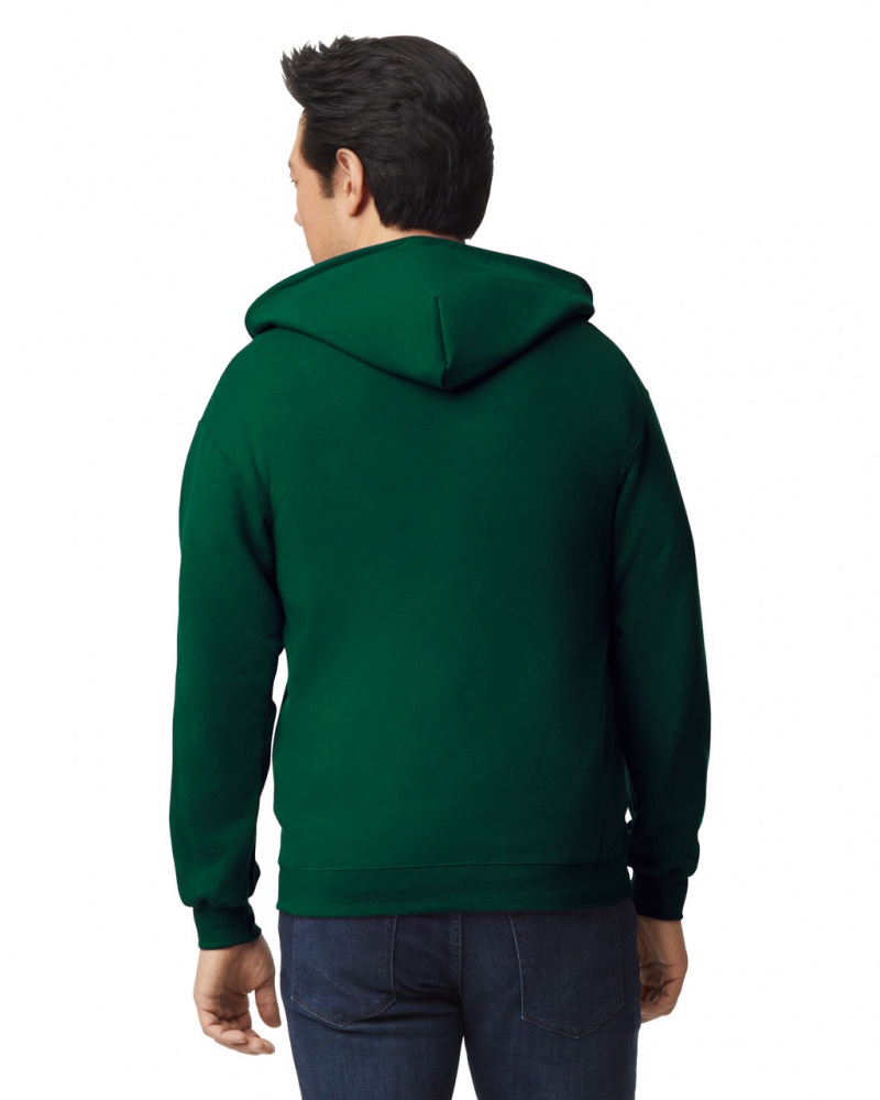 Forest Green Men's Gildan 18600 Full Zip Hoodie | IRNZ35907