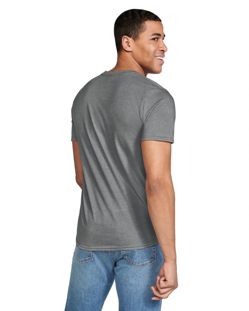 Graphite Heather Men's Gildan 64000 T-Shirts | OHIK49317