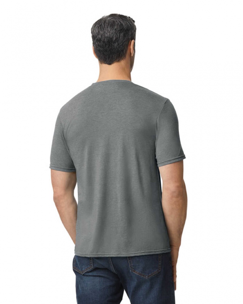 Graphite Heather Men's Gildan 6750 Tri-Blend T-Shirts | NEVY38274