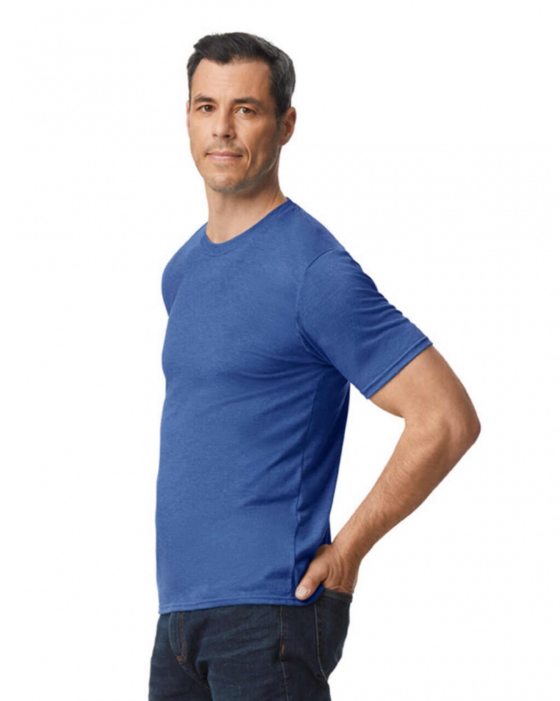 Heather Blue Men's Gildan 6750 Tri-Blend T-Shirts | WVEM97430