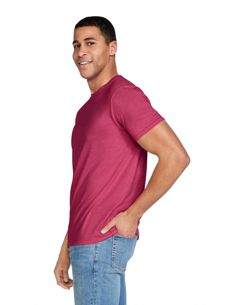 Heather Cardinal Men's Gildan 64000 T-Shirts | JXPL31594