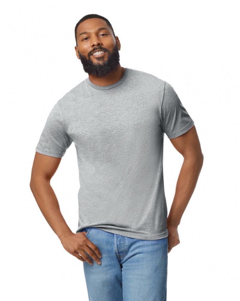 Heather Grey Men\'s Gildan 980 T-Shirts | RVSX12680