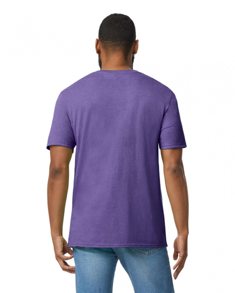 Heather Purple Men's Gildan 64V00 V-Neck T-Shirts | UQOE45079