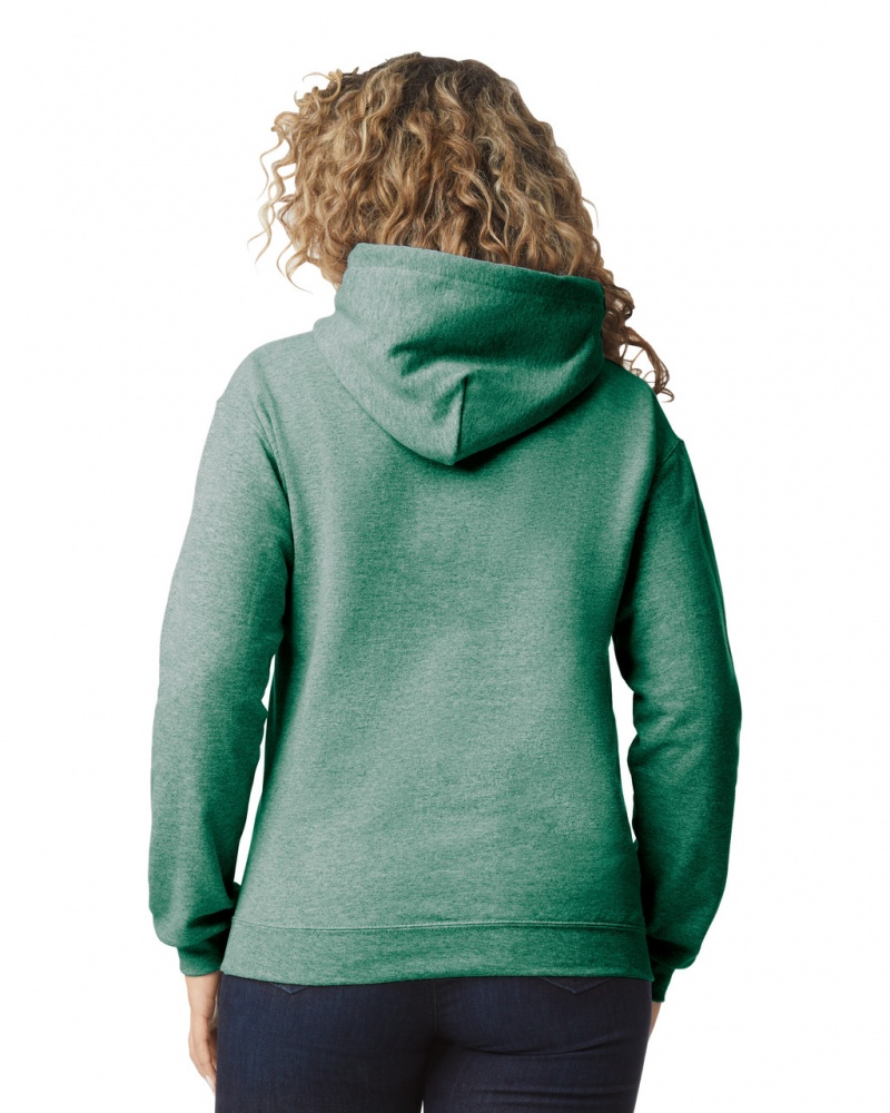 Heather Sport Dark Green Women's Gildan 18500 Hoodie | FTOA49501