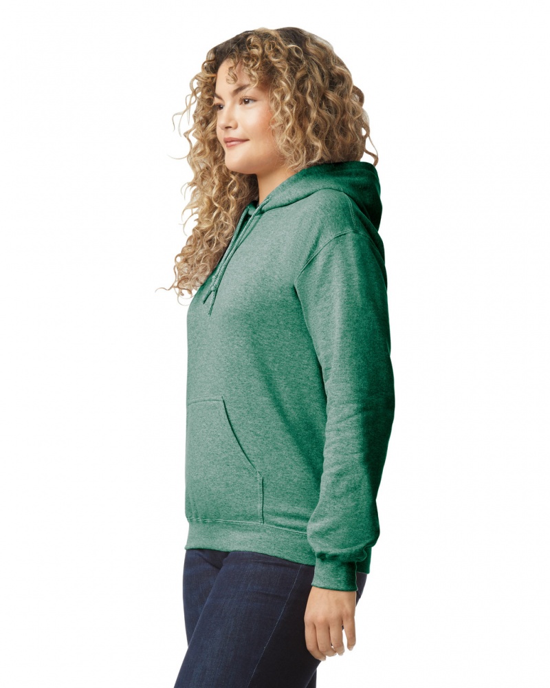 Heather Sport Dark Green Women's Gildan 18500 Hoodie | FTOA49501