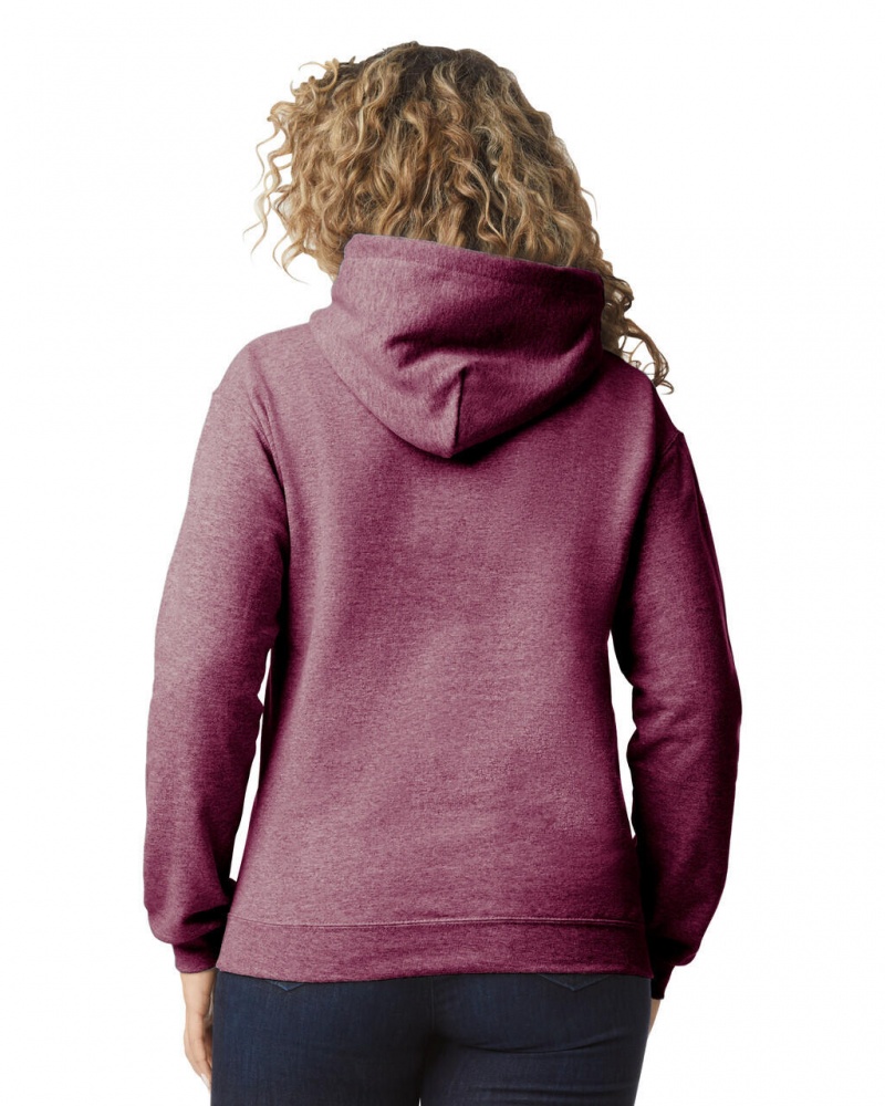 Heather Sport Dark Maroon Women's Gildan 18500 Hoodie Sweatshirt | TDXF39852