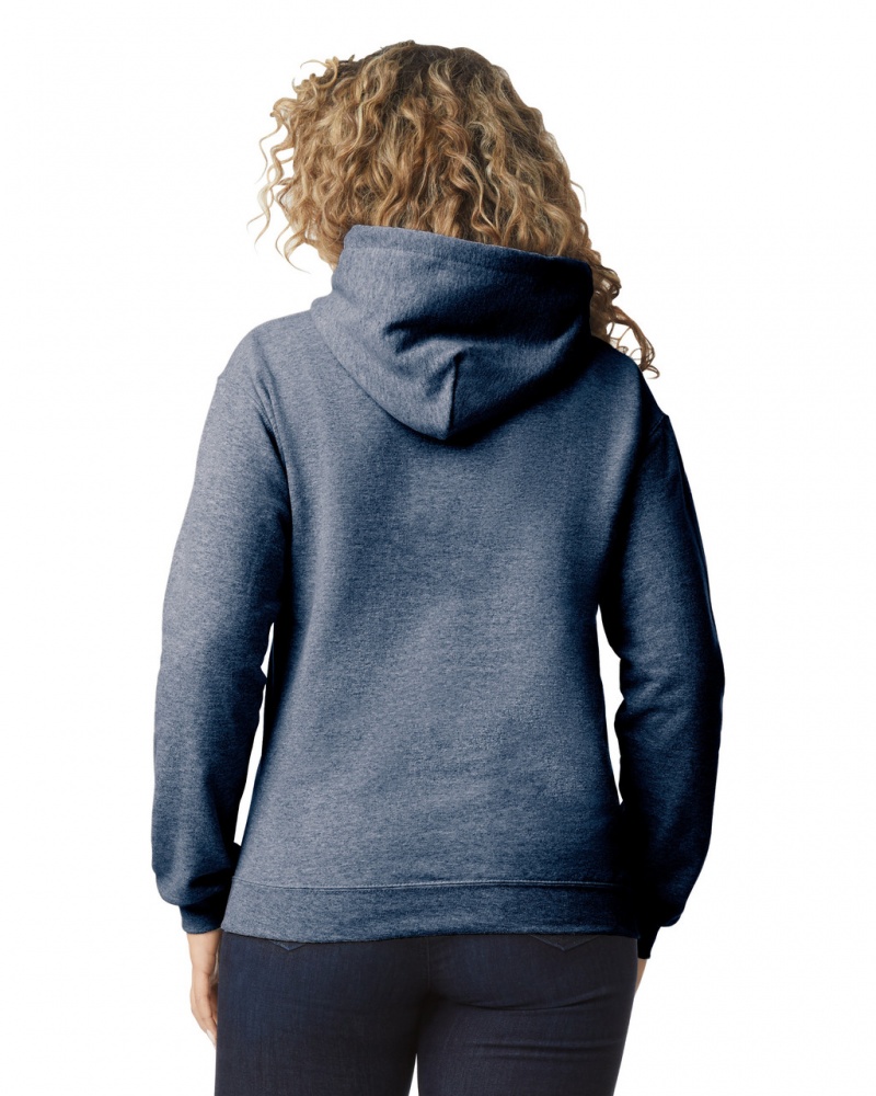 Heather Sport Dark Navy Women's Gildan 18500 Hoodie | FHZR24975