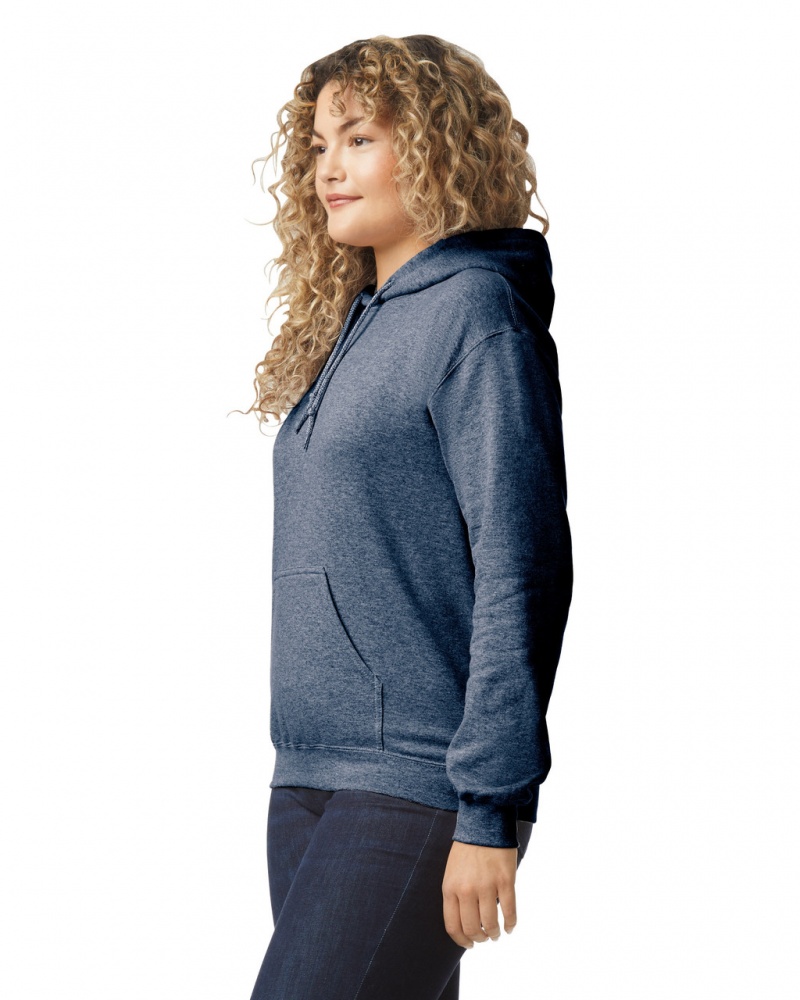 Heather Sport Dark Navy Women's Gildan 18500 Hoodie | FHZR24975